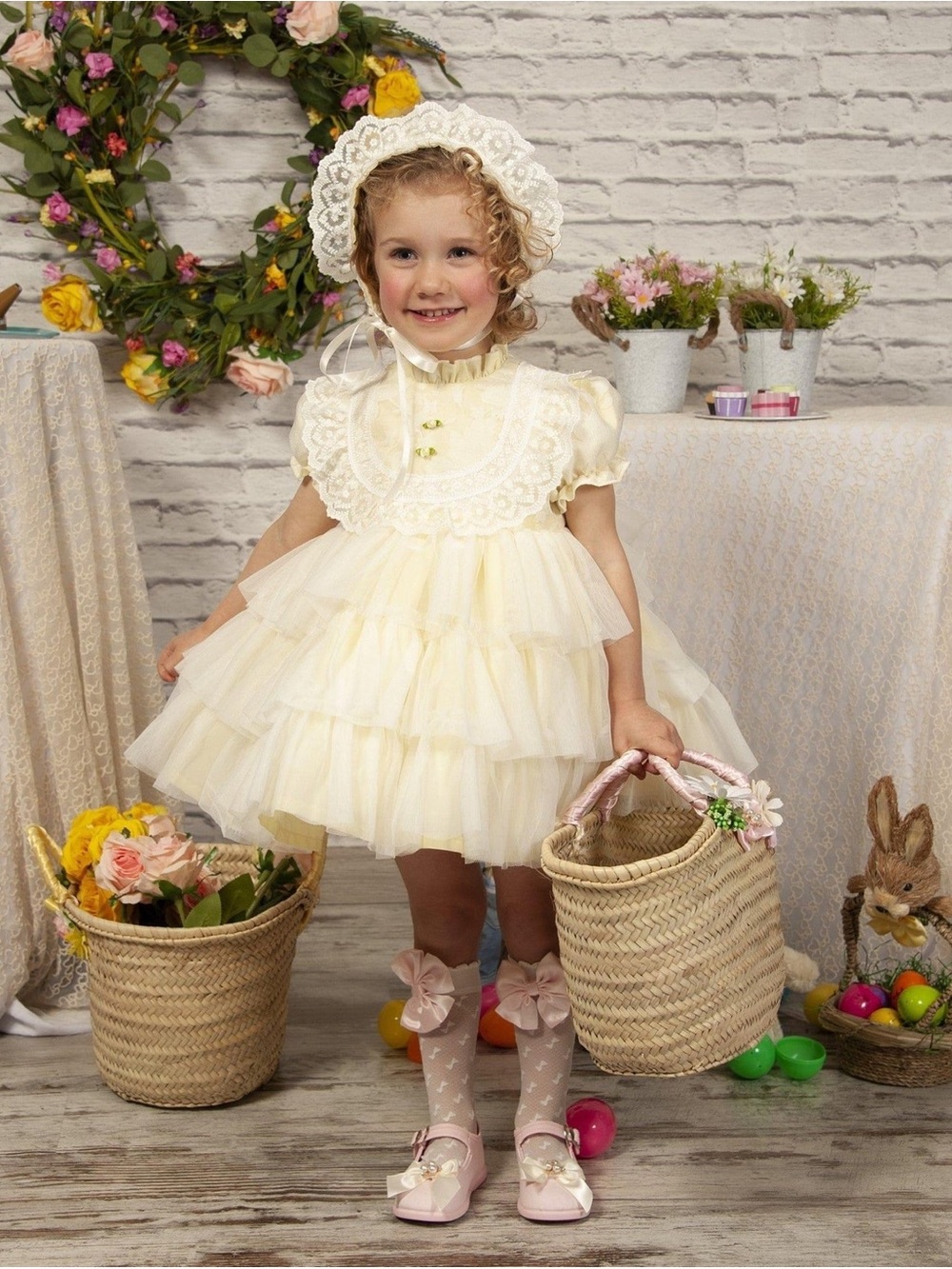 Sonata Girls Lemon Florecilla Ruffle Dress